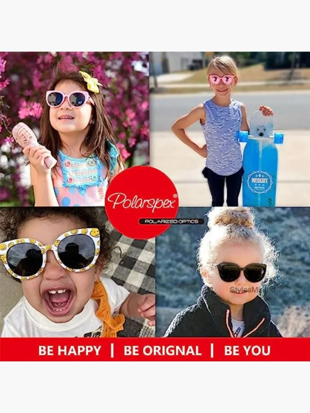 Girls Polarized Sunglasses Cat Eye UV Protection Flexible Frame Toddler Kids